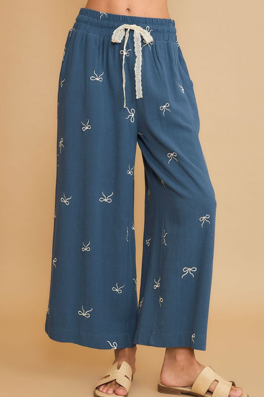 How To Style: Wide-Leg Pants - Linen Cotton - Lace Drawstring - Bow Detail
