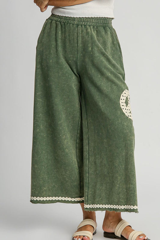 How To Style: Wide Leg Pants - Lace Applique - Cotton - Pockets - Washed
