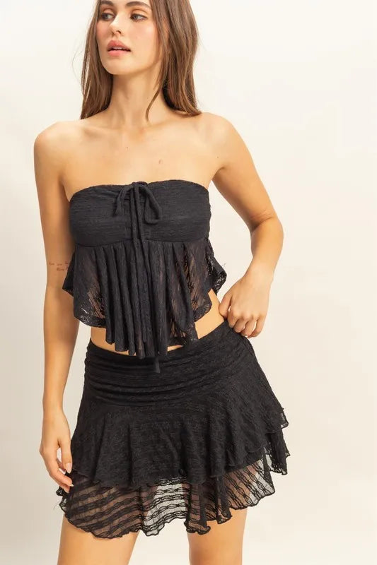 How To Style: Tube Top - Lace Bustier Flowy - Feminine Chic Elegant Style