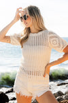 Puff Sleeve Top - Lace Detail - Crochet 5-7-usa BiBi Ship from USA