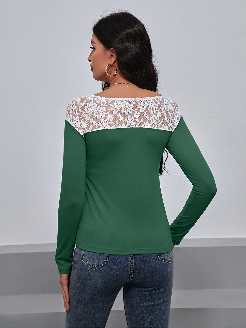 Casual Two-Tone Lace Long Sleeve Top with Round Neck Apparel & Accessories > Clothing > Tops Ivy Ivy Lane Ivy Lane Lace Lace Lace Trim Lace Trim Long Lane Lane Lace Lane Lace Trim Long Long Sleeve Neck Neck Tee Round Round Neck Round Neck Tee Ship From Overseas Sleeve Sleeve Round Sleeve Round Neck sync-pinterest T Tee Trim Trim Long Trim Long Sleeve V Y&BL