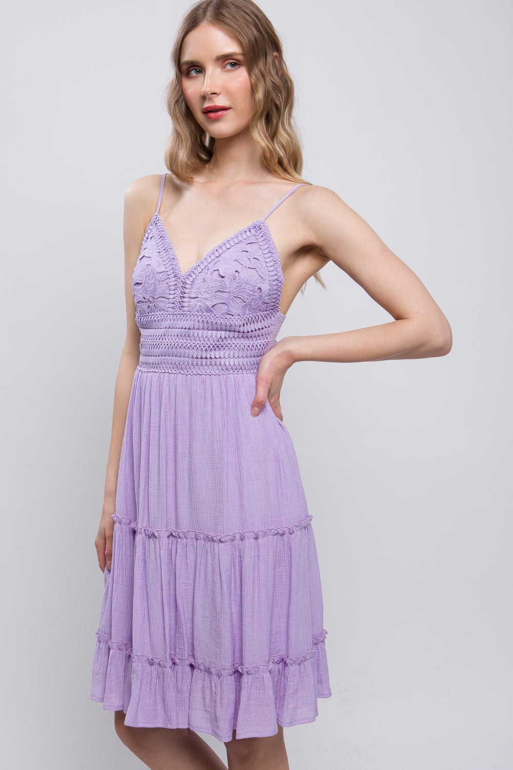 Lavender Cami Dress - Lace Detail Clothing & Accessories > Clothing > Dresses autopostr_pinterest_71901 cami detail dress lace love mini neck PinterestNew tied tree