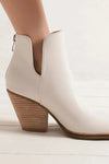 Ankle Boots - Pointed Metal-Tip Toe - Block Heel - Stylish - Edgy - 5-5-shoes-usa Beast Fashion Ship from USA