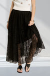 Maxi Skirt - Lace Boho Elastic Waist - Casual Romantic Style 4-23-usa ADORA Ship from USA