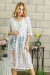 Cover Up - Lace Crochet Sheer - Elegant Layering Beachwear 4-23-usa ADORA Ship from USA