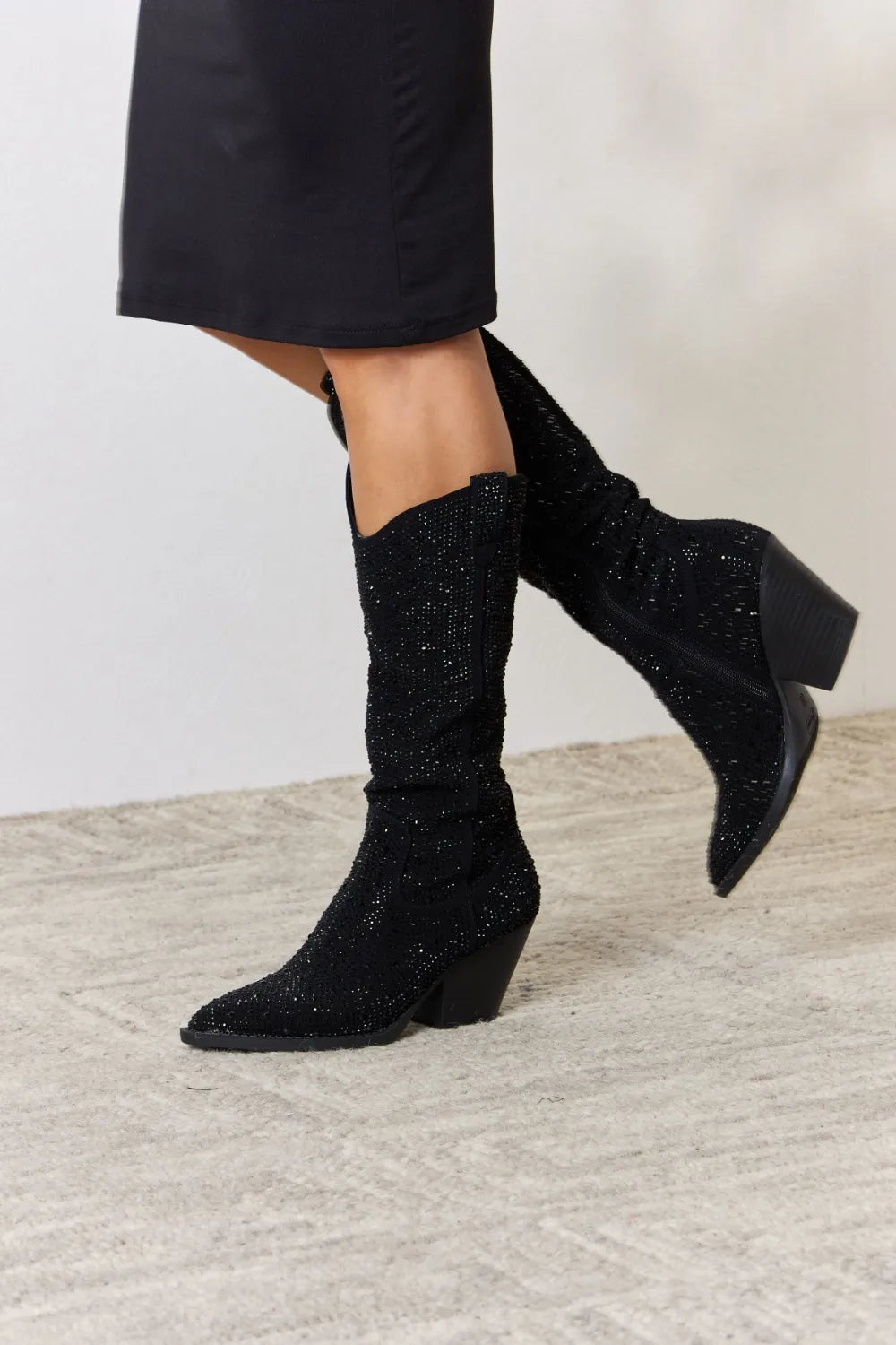 Sparkling Rhinestone Knee-High Boots Forever Link Ship from USA