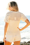 Puff Sleeve Top - Lace Detail - Crochet 5-7-usa BiBi Ship from USA