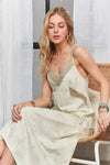 Midi Dress - Spaghetti Strap - Lace Detail - Cotton Blend - Casual 4-23-usa ADORA Ship from USA