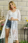 Cover Up - Lace Crochet Sheer - Elegant Layering Beachwear 4-23-usa ADORA Ship from USA
