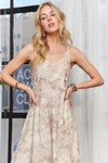 Midi Dress - Spaghetti Strap Lace Detail - Cotton Blend Casual Wear 4-23-usa ADORA Ship from USA