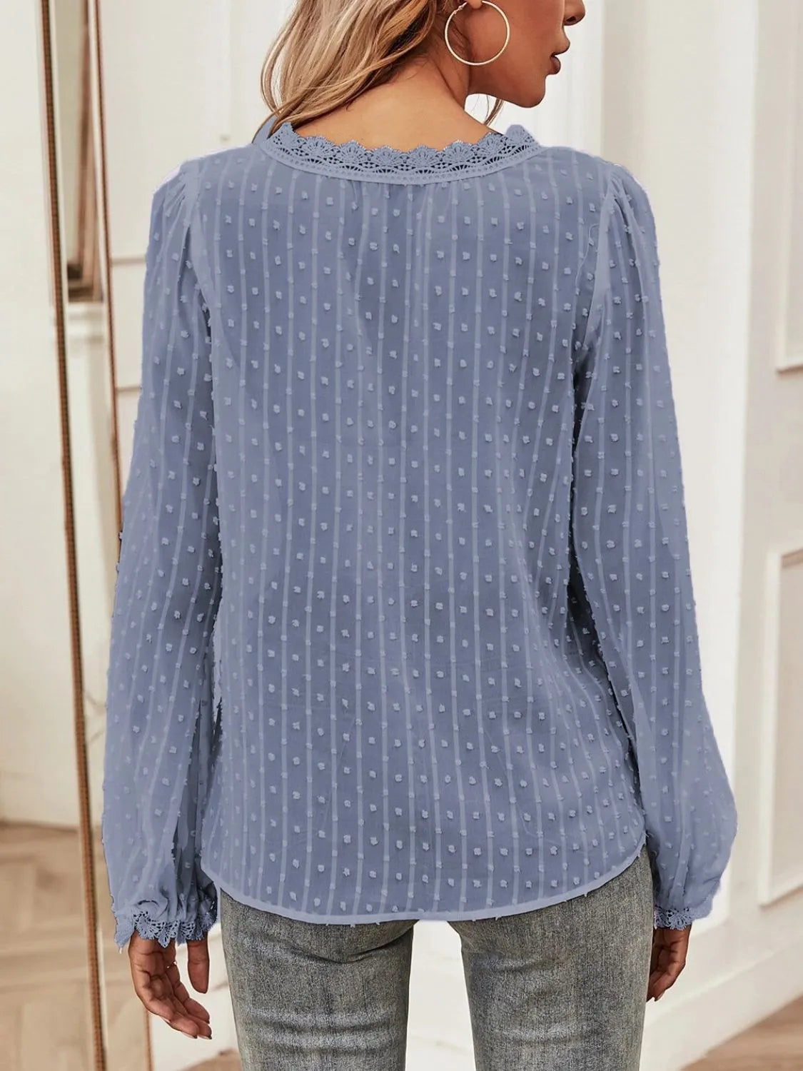 Women's Swiss Dot Lace Blouse - No Stretch - 100% Polyester - Machine Washable Apparel & Accessories > Clothing > Tops Blouse Detail Detail V Dot Dot Lace Dot Lace Detail Gen Beauty Lace Lace Detail Long Long Sleeve Long Sleeve Blouse Neck Neck Long Neck Long Sleeve Ship From Overseas Sleeve Sleeve Blouse Swiss Swiss Dot Swiss Dot Lace sync-pinterest V