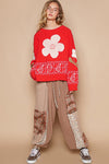 Floral Lace Patch Long Sleeve Knit Sweater Apparel & Accessories > Clothing > Tops > Sweaters autopostr_pinterest_72819 Only Available for U.S. Residents POL Ship from USA sync-pinterest