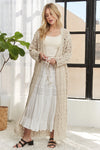 Cardigan - Crochet Elastic Long Sleeve - Cotton Openwork Layering 4-29 ADORA Ship from USA