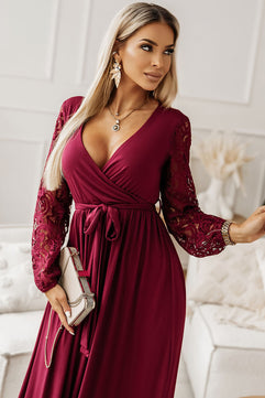 Surplice Tie-Waist Maxi Dress