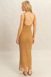 Maxi Dress - Crochet Lace Open Back - Bohemian Beachwear 4-23-usa HYFVE Ship from USA