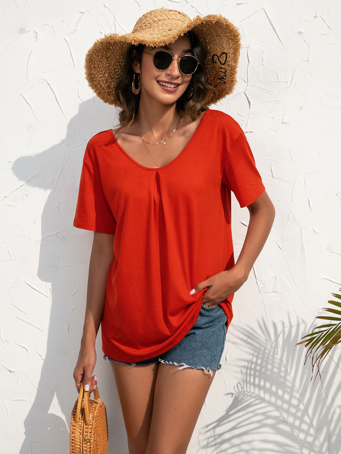 Casual Solid Lace Long Top with Short Sleeves and Round Neck Apparel & Accessories > Clothing > Tops Ivy Ivy Lane Ivy Lane Lace Lace Lace Trim Lane Lane Lace Lane Lace Trim Ship From Overseas Short Short Sleeve Short Sleeve Top Sleeve Sleeve T Sleeve Top sync-pinterest T Top Trim V Y&BL