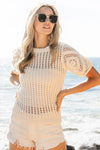 Puff Sleeve Top - Lace Detail - Crochet 5-7-usa BiBi Ship from USA
