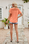Lace Blouse - Flutter Sleeve - Round Neck - Casual Top - Solid Color Apparel & Accessories > Clothing > Tops Flutter Flutter Sleeve Lace Lamy Ship From Overseas Sleeve Sleeve T Sleeve Top Spliced Spliced Lace sync-pinterest T Top V
