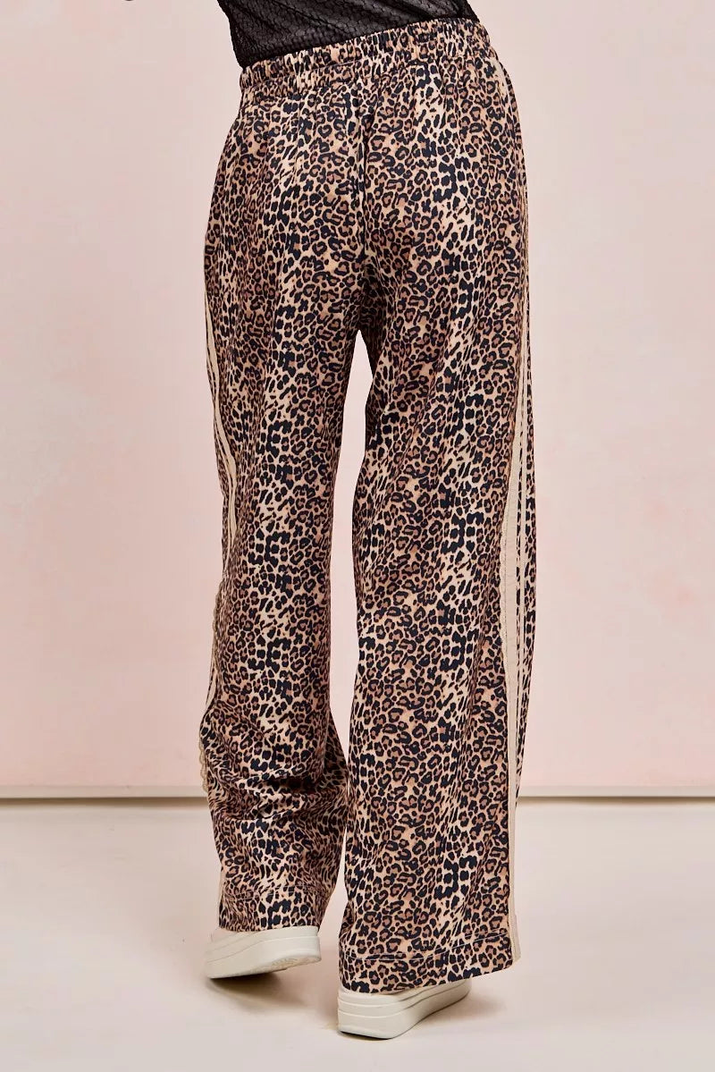 Women’s Leopard Print Track Pants with Side Lace 10-31 BiBi Ship from USA