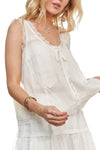 Top - Lace Detail - Contrast Design - Lightweight - Casual - Soft 5-2-usa ADORA Ship from USA