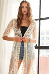 Cover Up - Lace Crochet Sheer - Elegant Layering Beachwear 4-23-usa ADORA Ship from USA