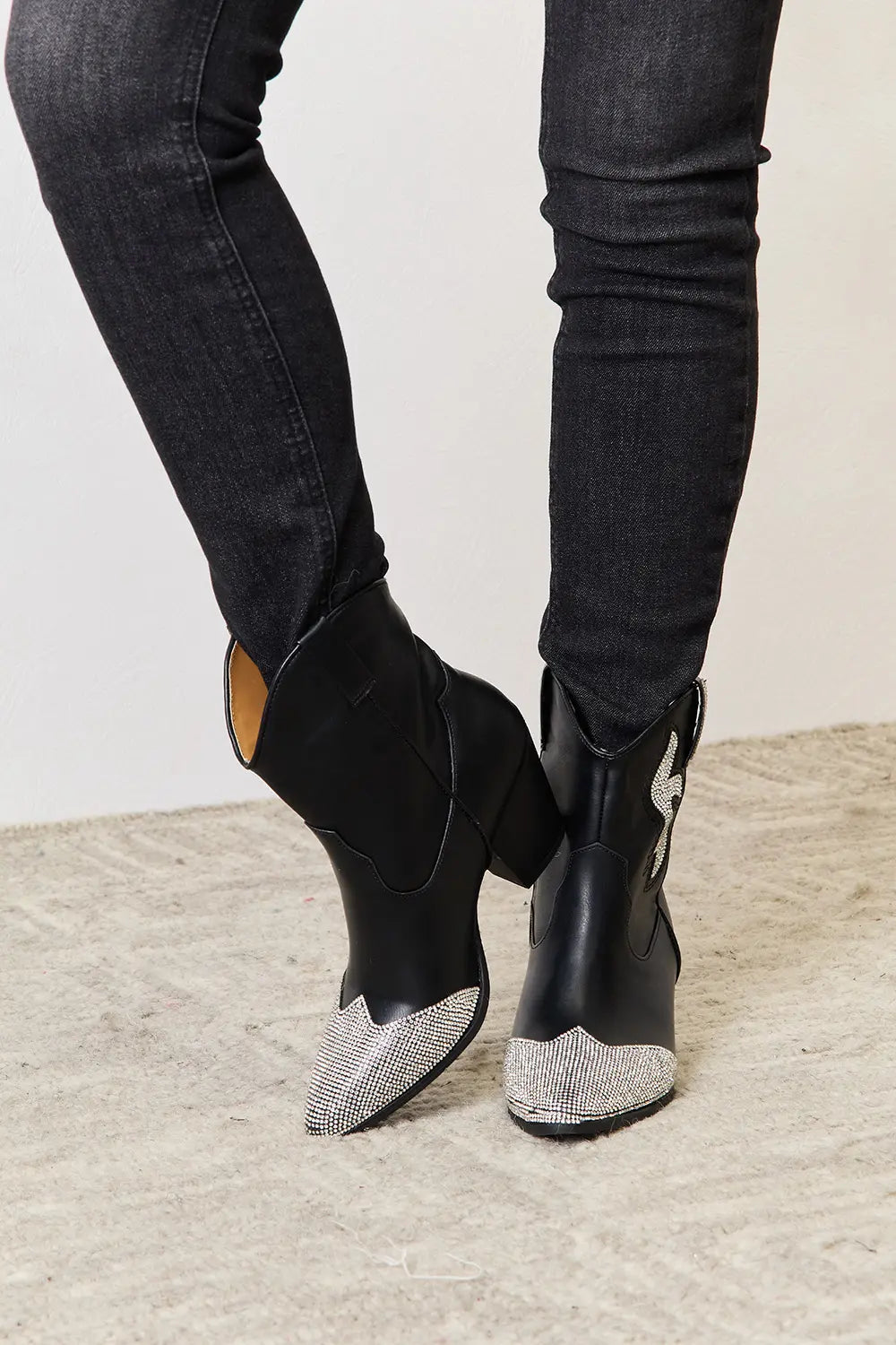 Sparkling Ankle Boots – Chunky Western Glam Qupid Ship from USA shoes_ sales_0701-0715