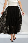 Maxi Skirt - Lace Boho Elastic Waist - Casual Romantic Style 4-23-usa ADORA Ship from USA