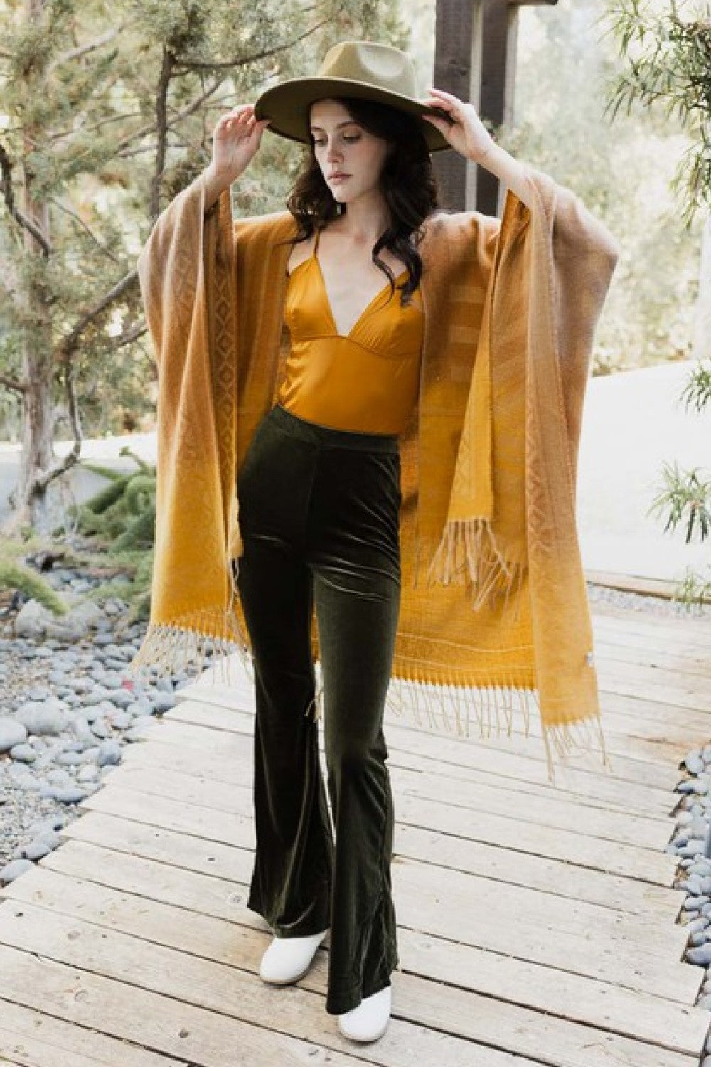 Tassel Trim Poncho