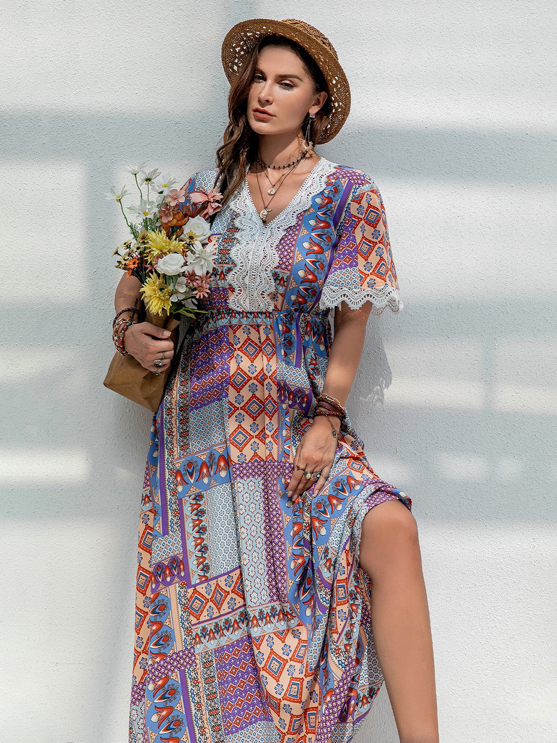 Lace Short Sleeve Dress - Elegant Fit - Plus Size - Polyester Apparel & Accessories > Clothing > Dresses Detail Detail Short Detail Short Sleeve Dress H.R.Z Lace Lace Detail Lace Detail Short Plus Plus Size Print Printed Ship From Overseas Short Short Sleeve Short Sleeve Dress Size Sleeve Sleeve Dress sync-pinterest T V