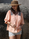 Lace Blouse - Ruched Viscose - Half Sleeves - Tied Design Apparel & Accessories > Clothing > Tops autopostr_pinterest_72819 Blouse H.R.Z Half Half Sleeve Half Sleeve Blouse Neck Neck Half Neck Half Sleeve Ship From Overseas Sleeve Sleeve Blouse sync-pinterest T Tie Tie Neck V