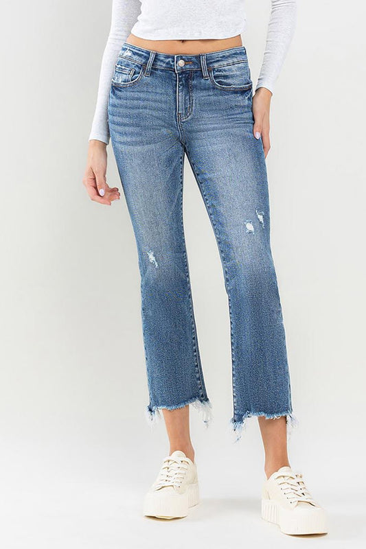 Medium Denim Jeans - Mid Rise - Frayed Hem - Raw Edge - Pockets Apparel & Accessories > Clothing > Pants Lovervet Only Available for U.S. Residents Ship from USA sync-pinterest