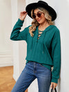 Teal Hoodie - Lace-Up Stretch Rayon Opaque Long Sleeve Top Apparel & Accessories > Clothing > Tops > Hoodies autopostr_pinterest_71901 autopostr_pinterest_72819 M.N.Y Ship From Overseas sync-pinterest