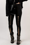 Black Casual Pants - Lace-Up - Solid - Long - Slight Stretch Apparel & Accessories > Clothing > Pants Lace Lace Up Leg Ship From Overseas sync-pinterest SYNZ T Up
