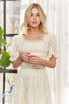 Top - Peasant Style - Lace - Smocked Waist - Flowy - Lightweight 5-2-usa ADORA Ship from USA
