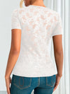 Top - Lace - V-Neck - Short Sleeve - Lightweight - Casual 5-1-overseas Ship From Overseas WXFS