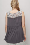 Sleeveless V-Neck Top - Lace Frill Detail - Floral Print Apparel & Accessories > Clothing > Tops autopostr_pinterest_71901 autopostr_pinterest_72819 Only Available for U.S. Residents POL Ship from USA sync-pinterest
