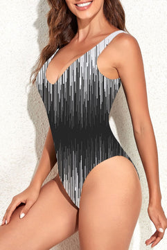 V-Neck Backless One-Piece Swimsuit