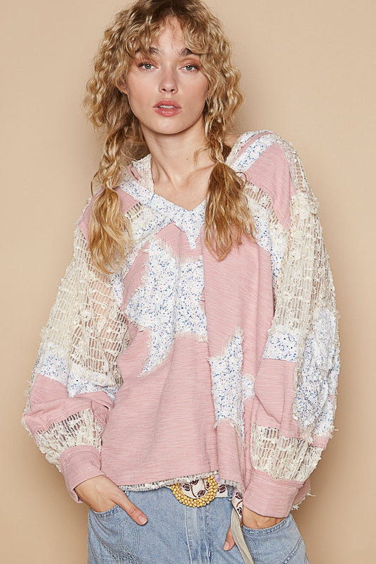 Watermelon Multi Watermelon Multi Lace Hooded Top - Long Sleeve - Star Patch Clothing & Accessories > Clothing > Tops autopostr_pinterest_71118 autopostr_pinterest_71178 autopostr_pinterest_71277 hooded lace long patch pol sleeve star top