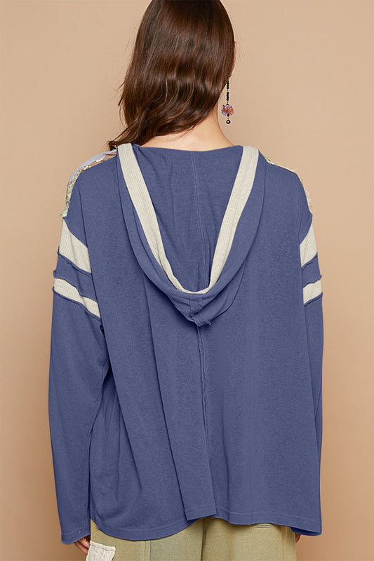 Blueberry Multi Hooded Top - V Neck - Exposed Seam Clothing & Accessories > Clothing > Tops autopostr_pinterest_71901 exposed hooded neck number patch PinterestNew pol seam top