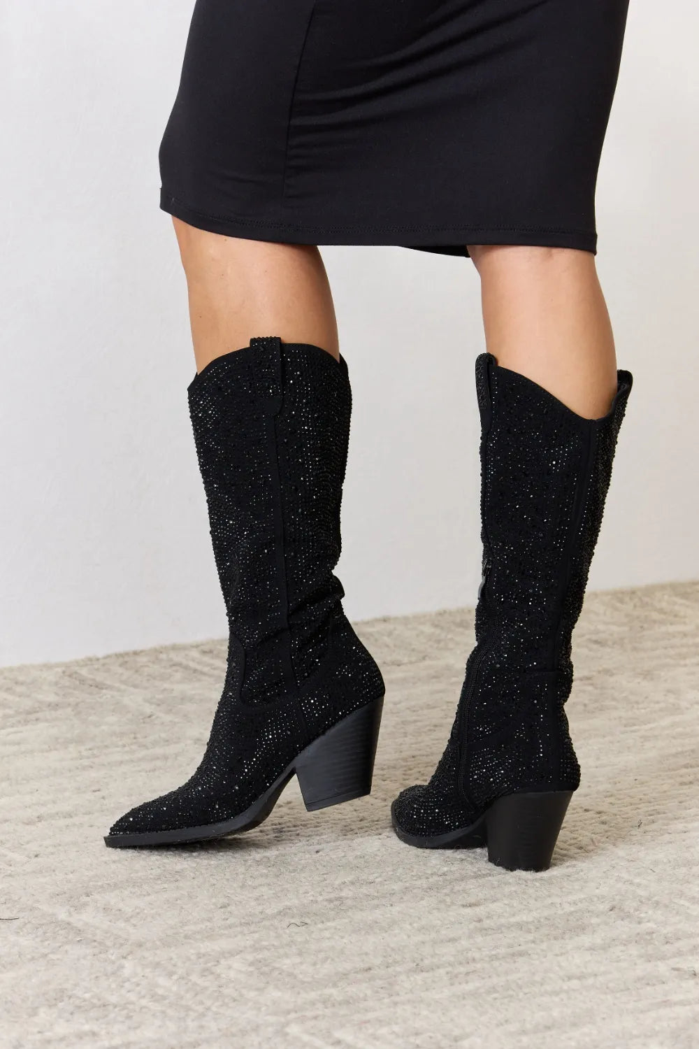 Sparkling Rhinestone Knee-High Boots Forever Link Ship from USA