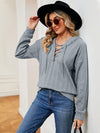 Cloudy Blue Hoodie - Lace-Up Stretch Rayon Opaque Long Sleeve Top Apparel & Accessories > Clothing > Tops > Hoodies autopostr_pinterest_71901 autopostr_pinterest_72819 M.N.Y Ship From Overseas sync-pinterest