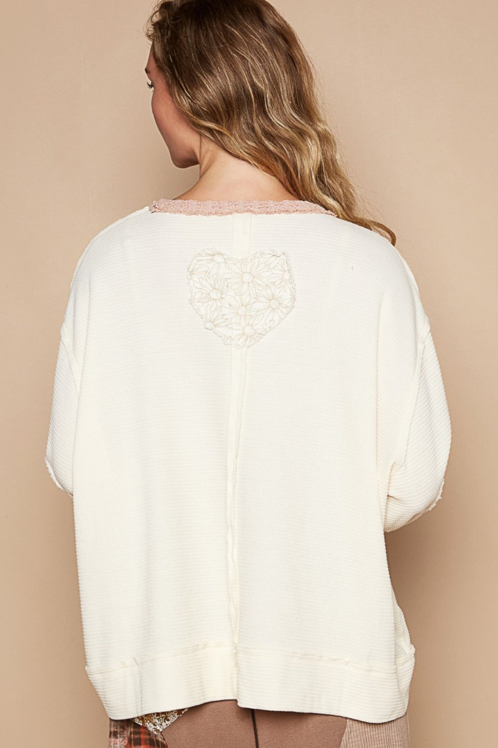 Cream Lace Top - Long Sleeve - Round neck - Knit Patch Clothing & Accessories > Clothing > Tops autopostr_pinterest_71277 knit long neck patch pinterestnew pol round sleeve thermal top