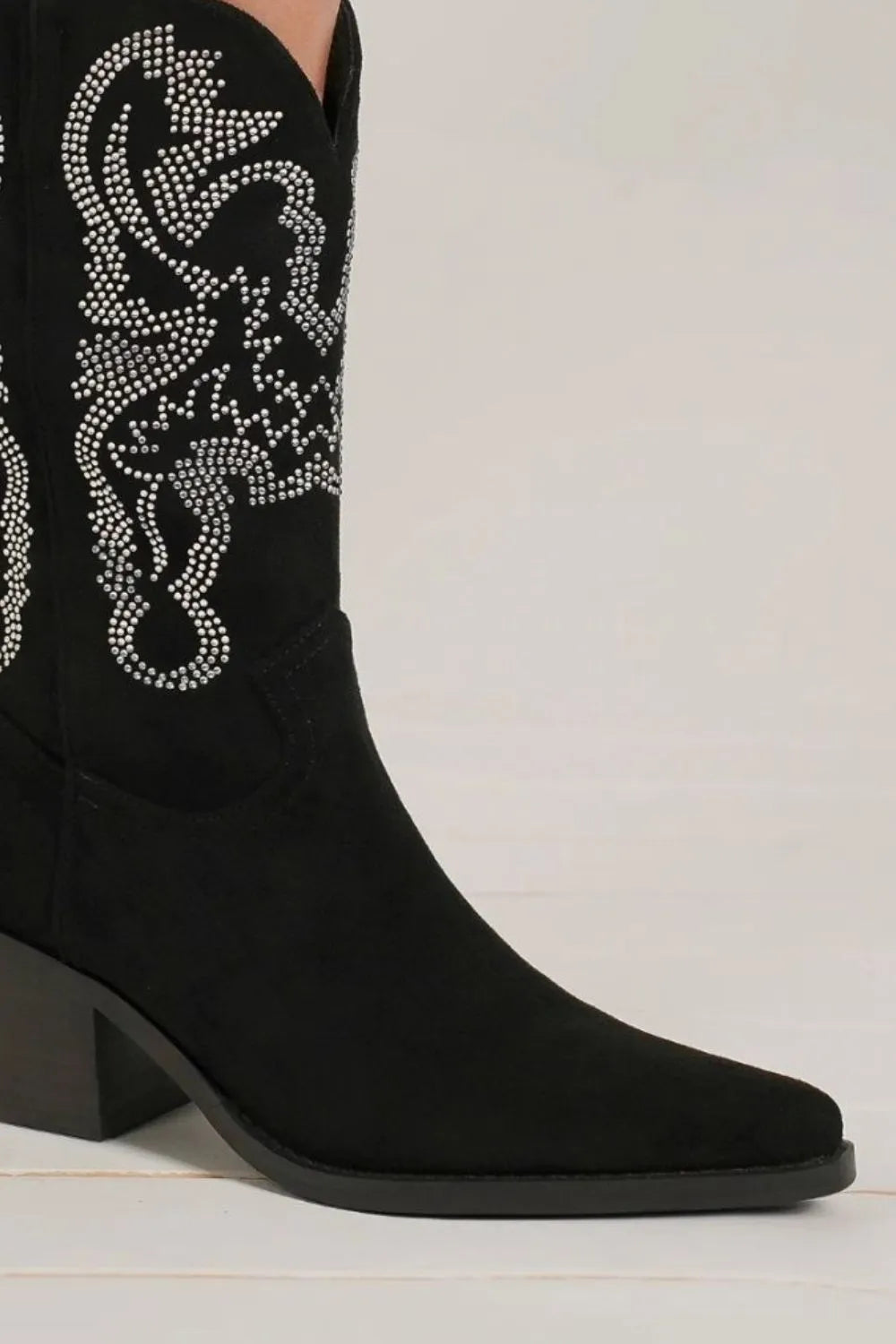 Suede Rhinestone Boots – Luxe Cowgirl Glam Beast Fashion Ship from USA
