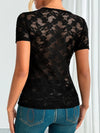 Top - Lace - V-Neck - Short Sleeve - Lightweight - Casual 5-1-overseas Ship From Overseas WXFS