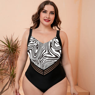 Full Size Printed Sleeveless One-Piece Swimsuit