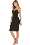 Lace Detail V-Neck Spaghetti Strap Lounge Dress H#Y Ship From Overseas