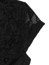 Lace Bodysuit - Cap Sleeves - Semi-Sheer - Stretch Fabric Apparel & Accessories > Clothing > Tops Bodysuit Cap Cap Sleeve Lace Neck Neck Cap Neck Cap Sleeve Perfee Ship From Overseas Sleeve Sleeve Bodysuit sync-pinterest T V