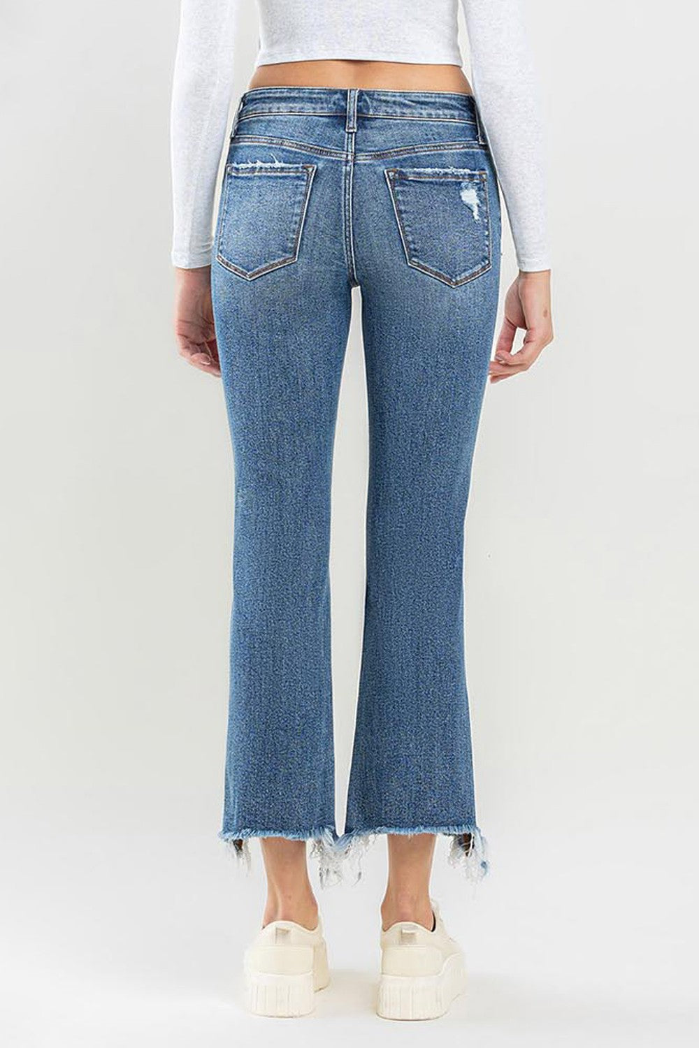 Denim Jeans - Mid Rise - Frayed Hem - Raw Edge - Pockets Apparel & Accessories > Clothing > Pants Lovervet Only Available for U.S. Residents Ship from USA sync-pinterest