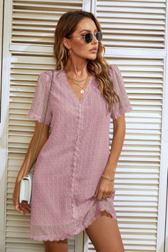 V-Neck Short Sleeve Dress