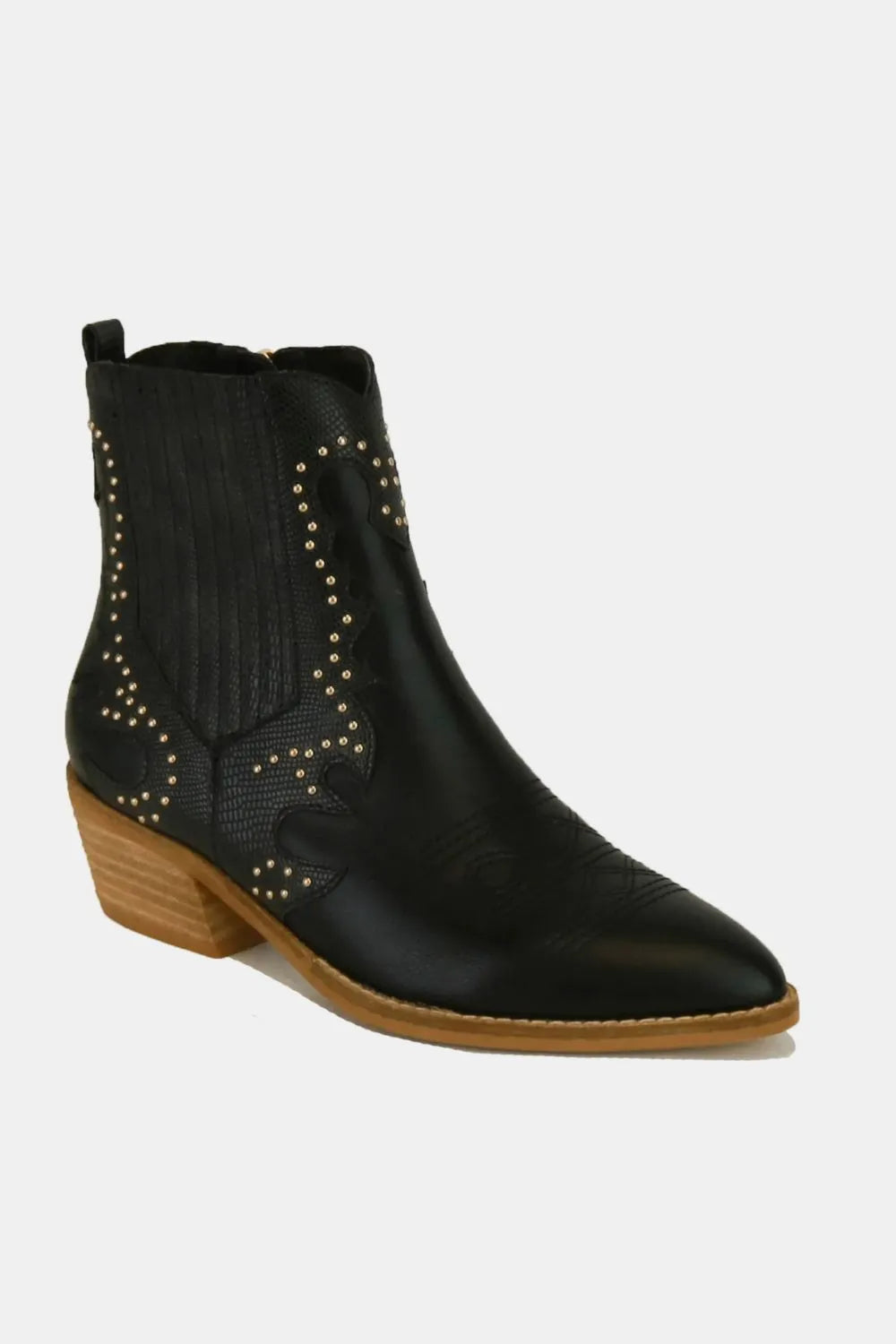 Black Studded Point Boots – Bold Sleek Chic Beast Fashion Ship from USA